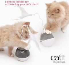 Catit PIXI Spinner, Treat Dispensing Cat Toy, Blue