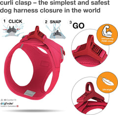 curli Vest Harness curli Clasp Air-Mesh Red