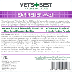 HERO PET Vet's Best Dog Ear Relief Wash, 4 oz