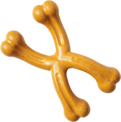 SPOT Bam-bones PLUS Double Wishbone -Bamboo Fiber & Nylon, Durable Long Lasting Dog Chew for Aggressive Chewers for Dogs & Puppies under 90lbs, Non-Splintering, 7in, Allergen Free Peanut Butter Flavor