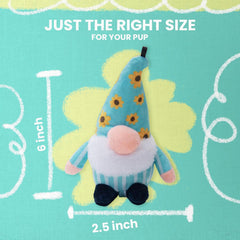 Snugarooz Baby Sunny Small Gnome Plush Toy with Repair Patch – Gentle and Durable Squeaky Dog Toy for Small Breeds – Ideal for Biting and Play – Made from Recycled Materials