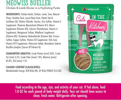 Weruva Cats in The Kitchen Slide N' Serve Grain-Free Natural Wet Pate Cat Food Pouches, Meowiss Bueller