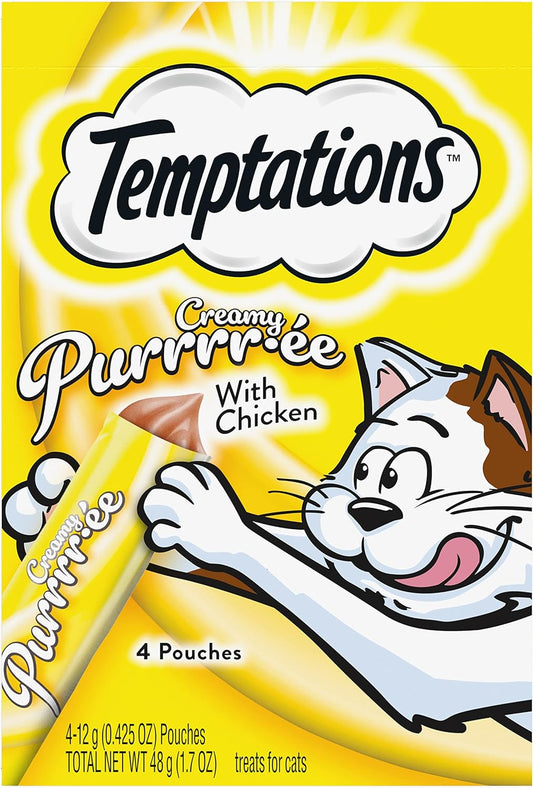 Temptations Creamy Puree Squeezable Lickable Wet Cat Treats with Chicken