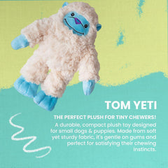 Snugarooz Tom Yeti with Repair Patch – Soft and Cuddly Plush Toy with Built-in Squeaker – Durable Chew Toy for Dogs – Made from Recycled Bottles for Responsible Play