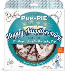The Lazy Dog Cookie Co. Original Pup-Pie, Happy Adoption Day, Dog Celebration Treat, Gotcha Day, Pre-Sliced into 10 Dog Biscuits, Made in USA, 6 in., 5 oz. (Pack of 1)