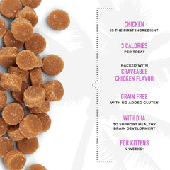 Tiki Cat Baby Soft & Chewy, Chicken Flavored, Low-Calorie, Mini Treats for Kittens 6 Weeks+