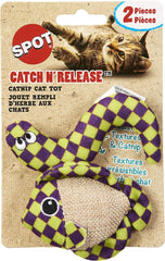 SPOT Catch N' Release Cat Toy with Irresistible Texture and Catnip, Indoor Cat Essentials, for Cats and Kittens, 2 Assorted Figures