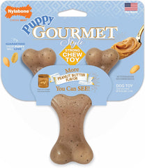 Nylabone Gourmet Style Wishbone Strong Chew Toy for Puppies, Peanut Butter Flavor
