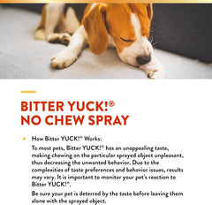 NaturVet Bitter Yuck! No Chew Spray for Dogs, Cats, and Horses Pet Training Spray, Liquid, Made in The USA, 16 Ounce