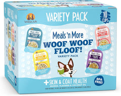 Weruva Meals 'n More Natural Wet Dog Food, Woof Woof Floof! Skin & Coat Health Variety Pack(Pack of 10)