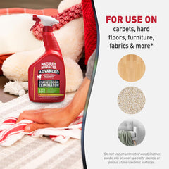 Nature’s Miracle Advanced Stain & Odor Eliminator, 32 Ounces, Sunny Lemon Scent, Severe Mess Enzymatic Formula For Tough Pet Messes