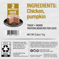 PureBites 100% Pure Chicken & Pumpkin Pate Cat Food Topper Treat