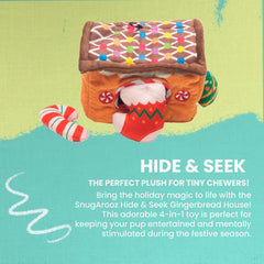 Snugarooz Hide & Seek House with Repair Patch - 4-in-1 Plush Dog Toy Set Made from Recycled Bottles - Engaging Interactive Fun