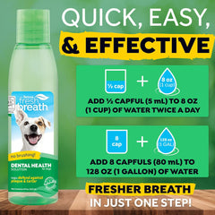 TropiClean Fresh Breath Water Additive for Dogs | Dog Breath Freshener & Teeth Cleaning Solution |