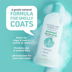 Veterinary Formula Smart Coat Complex Soothing and Deodorizing Oatmeal Shampoo for Dogs – Baking Soda Eliminates Odors, Aloe Vera & Oatmeal Cleanse and Hydrate Skin – Long-Lasting Fragrance