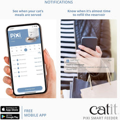 Catit - PIXI Smart Feeder - Automatic Cat Food Dispenser - Timed Pet Feeder for Cats with Dry Food Dispenser, Dessicant Bag, Portion Control, WiFi Enabled