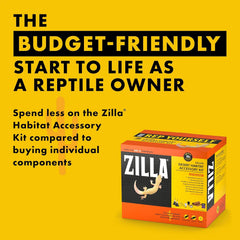 Zilla Desert Habitat Accessory Kit, Starter Kit for Reptiles, Easy Start for Desert-Dwelling Reptiles, Includes Lighting, Bedding and Food, Ideal for Size 10G Terrariums