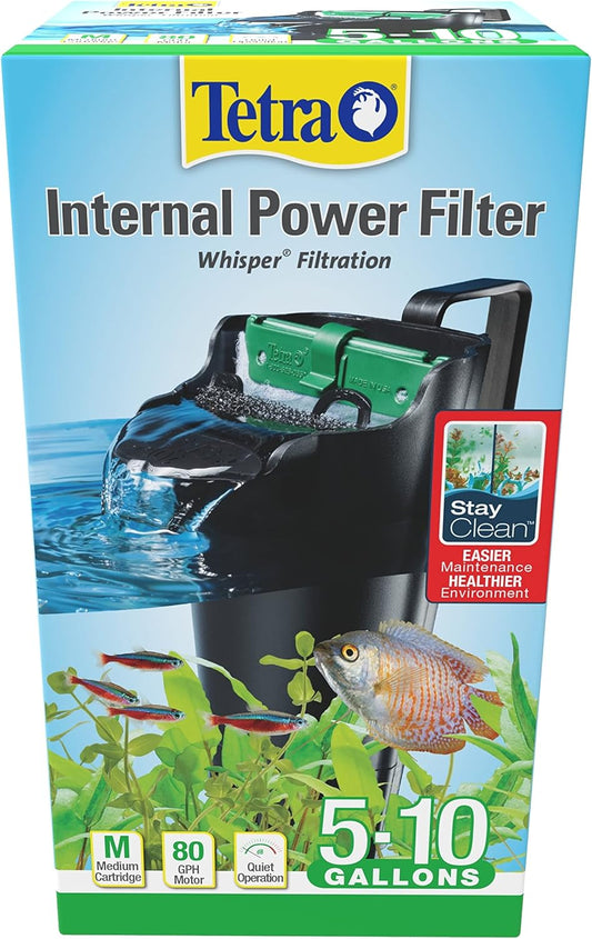 Tetra Whisper Internal Power Filter For aquariums, In-Tank Filtration With Air Pump, Black