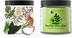 kin+kind Organic Multivitamin for Dogs & Cats - Vitamins and Supplements for Healthy Skin and Coat - Natural Formula with Wheatgrass, Kelp, Flax Seed, Seaweed and Coconut