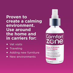 Comfort Zone Cat Calming Pheromone Spray: Travel Size (2 oz); Proven to Reduce Destructive Scratching, Urine Marking, and Stress