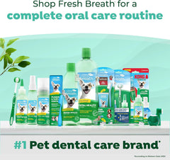 TropiClean Fresh Breath Oral Care Kit - Soft Bristle Finger Toothbrush - Dog Tooth Brushing Kit -
