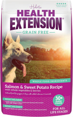 Health Extension Grain Free Salmon & Sweet Potato Dry Dog Food - Whole Foods Ingredients Formula with Omega 3 & Antioxidants for All Life Stages Dogs