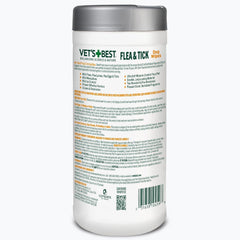 HERO PET Vet's Best Natural Flea and Tick Wipes for Dogs – Natural Plant-Based Wipes for Flea and Tick Prevention – Certified Essential Oils – Pest Control for Kennels and Home Use – Made in USA – 50 Count