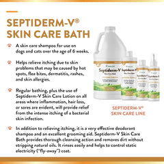 NaturVet Septiderm-V Skin Care Bath Wash for Dogs & Cats – Pet Health Supplement for Dermatitis, Dog Skin Allergies, Itching, Hot Spots – Pet Shampoo