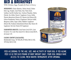 Weruva Classic Dog Food, Bed & Breakfast with Chicken, Egg, Pumpkin & Ham in Gravy