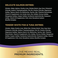 Sheba Perfect Portions Multipack Delicate Salmon and Tender Whitefish & Tuna Entrees Wet Cat Food 2.6-oz(Pack of 12)