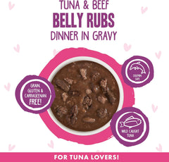Weruva B.F.F. OMG - Best Feline Friend Oh My Gravy!, Tuna & Beef Belly Rubs with Tuna & Beef