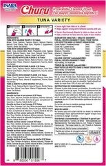 INABA Churu Cat Treats, Grain-Free, Lickable, Squeezable Creamy Purée Cat Treat/Topper, 60 Servings, Tuna Variety Box