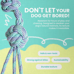 Snugarooz Feel'N Knotty Cotton Rope Dog Toy – Braided Design for Tug of War - Perfect for Large Breeds to Stay Active - Engaged and Entertained