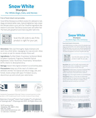 Veterinary Formula Smart Coat Complex Snow White Shampoo for Dogs and Cats – Gently Remove Stains and Yellowing Without Bleach or Peroxide – Cleans, Deodorizes, and Brightens White Coats