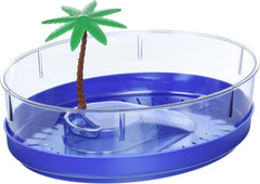 Lee's Deluxe Turtle Lagoon, Oval w/Tray and Plant, 11-Inch by 8-1/2-Inch by 3-1/4-Inch