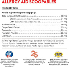 NaturVet Scoopables Aller-911 Dog Allergy Support Vitamins - Supports Immunity & Seasonal Allergies in Dogs - Hickory Smoked Bacon Flavored Pet Health Supplement