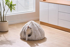 PetPals Cat Bed Made with a Soft Plush Material (Rose Hut)