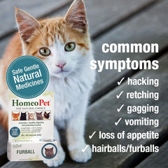 HomeoPet Feline Furball, Safe and Natural Hairball Medicine for Cats, Natural Pet Medicine, 15 Milliliters