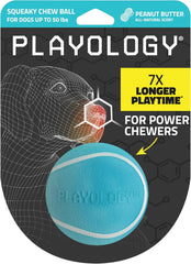 Playology Squeaky Chew Ball for Dogs , All-Natural Peanut Butter Scented Toy for Dogs