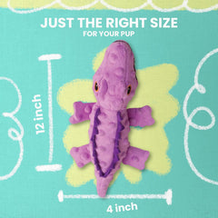 Snugarooz Ellie The Gator - Crinkle & Squeak Dog Toy with Repair Patch - Durable Plush for Engaging, Endless Fun for Small to Medium Dogs - Made from Recycled Materials