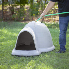 Petmate Medium Dog House Outdoor Weatherproof - Indigo Igloo Dog House, 90% Recycled, Made in USA