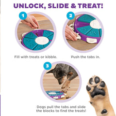Nina Ottosson Dog Twister Treat Puzzle Enrichment Toy, Level 3 Advanced, Purple