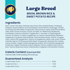 Solid Gold Bison Dry Dog Food for Large Dogs – High Protein, Whole Grain Kibble with Real Bison, Brown Rice & Omega 3 – Large Kibble w/Probiotics for Gut Health - Adult Dog Food - Nutrientboost™ 22-lb