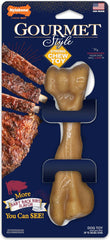 Nylabone Gourmet Style Femur Bone Strong Chew Toy for Dogs, Baby Back Rib Flavor, Large - Up to 50 lb., 1 Count