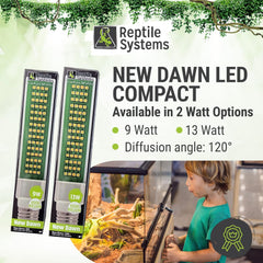 New Dawn LED Compact Lamp : 6500K, Full Spectrum LED Luminaire Lighting for Natural Plant Growth in Terrariums, Vivariums, Hydroponics & Aquaponics
