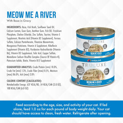 Weruva Truluxe Cat Food, Meow Me A River with Basa in Gravy 3-oz Can(Pack of 24)