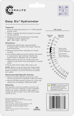 Coralife Aquarium Fish Tank Deep Six Hydrometer For Measuring Water Salinity PPT and Specific Gravity