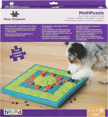 Outward Hound by Nina Ottosson Multipuzzle Level 4 Expert Dog Treat Puzzle for Enrichment, Blue