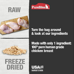 PureBites Chicken Freeze Dried Cat Treats, 1 Ingredient, Made in USA