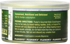 Fluker's Gourmet Canned Food for Reptiles, Fish, Birds and Small Animals, Grass Hoppers 1.2 oz